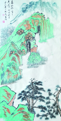 国画《高山流水水更长》.jpg