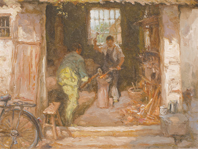 1712491674735708.jpg 《老街铁匠铺》 30cmx40cm 布面油彩 2015年.jpg