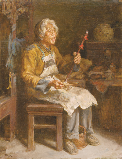 1712491717673331.jpg 唱莲花戏的老人 60cmx45cm 布面油彩 2015年.jpg