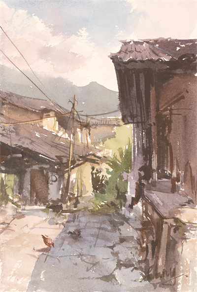 1712492109906371.jpg 小院 23cmx15cm 纸本水彩 2016年.jpg