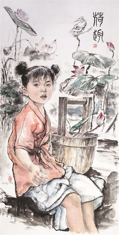 4-3 司徒惠霞作品《荷趣》 规格：138×69cm.jpg